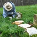 Alan highlighting gravestone